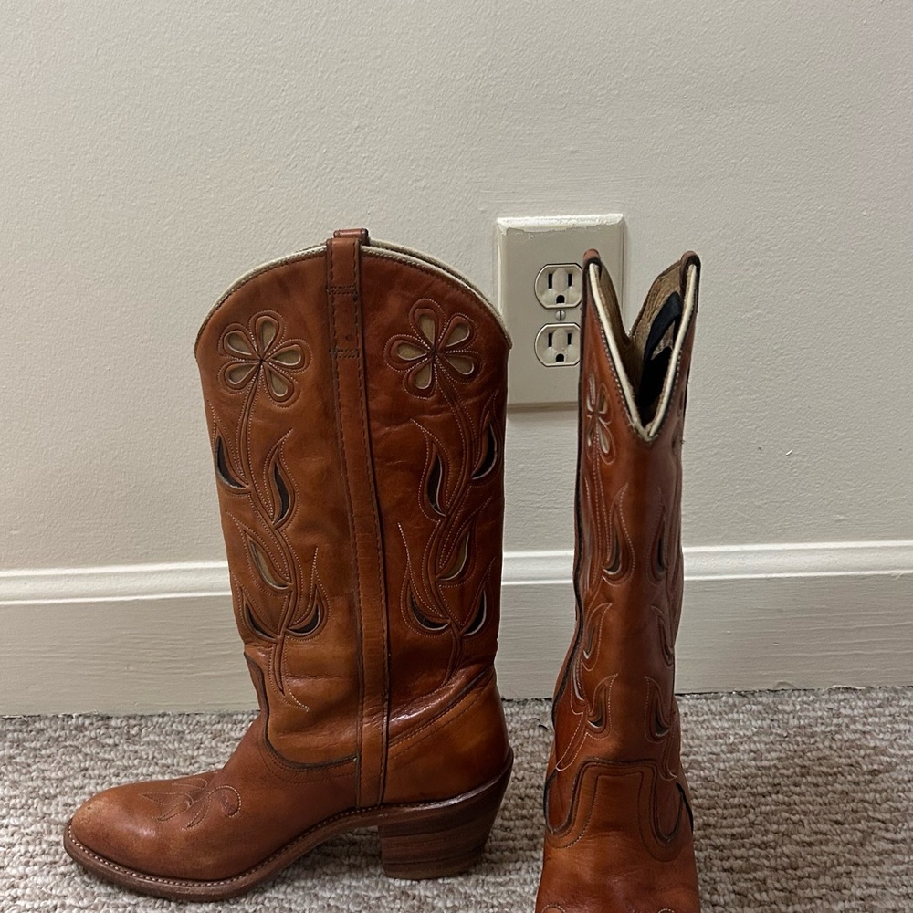 Brown Leather Heeled Boots